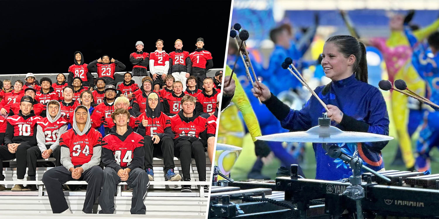 At this high school, the football team shows up to support the marching band