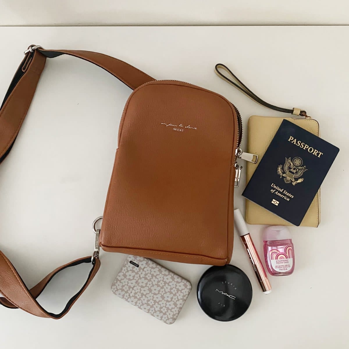 identity boarding tote cross-body travel bag Amazon Inicat Crossbody Review mswim Vans Divine Energy Mini Color:AQUIFER BLUE and daily essentials neatly