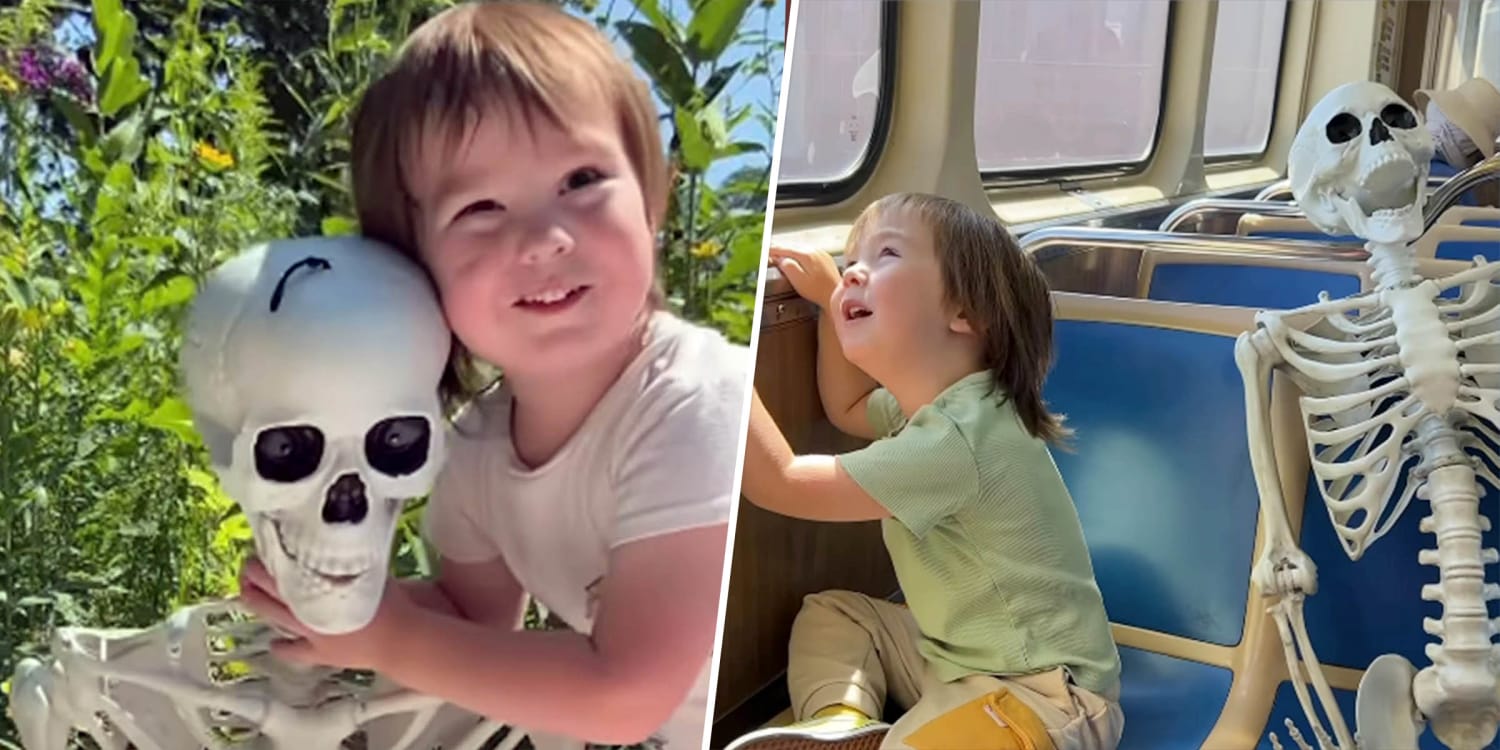 This 4-year-old boy's best buddy is a skeleton, and their friendship has us dead