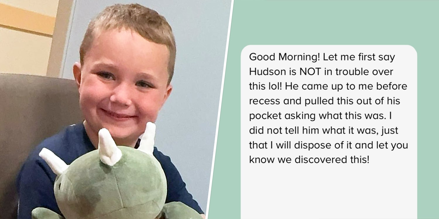 Mom gets mortifying text from teacher after her 5-year-old brings a little surprise to school