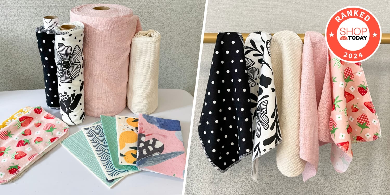 Healeved Papaya Reusable Paper Towels - 15pcs Coconut Shell Dish Cloths, Kitchen Cleaning Rags