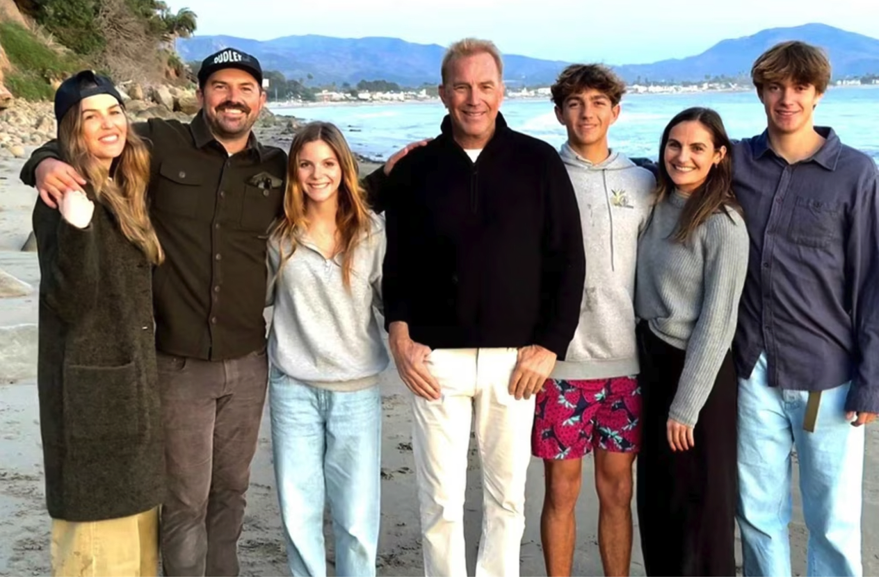 Kevin Costner shares rare photo with 6 of his kids