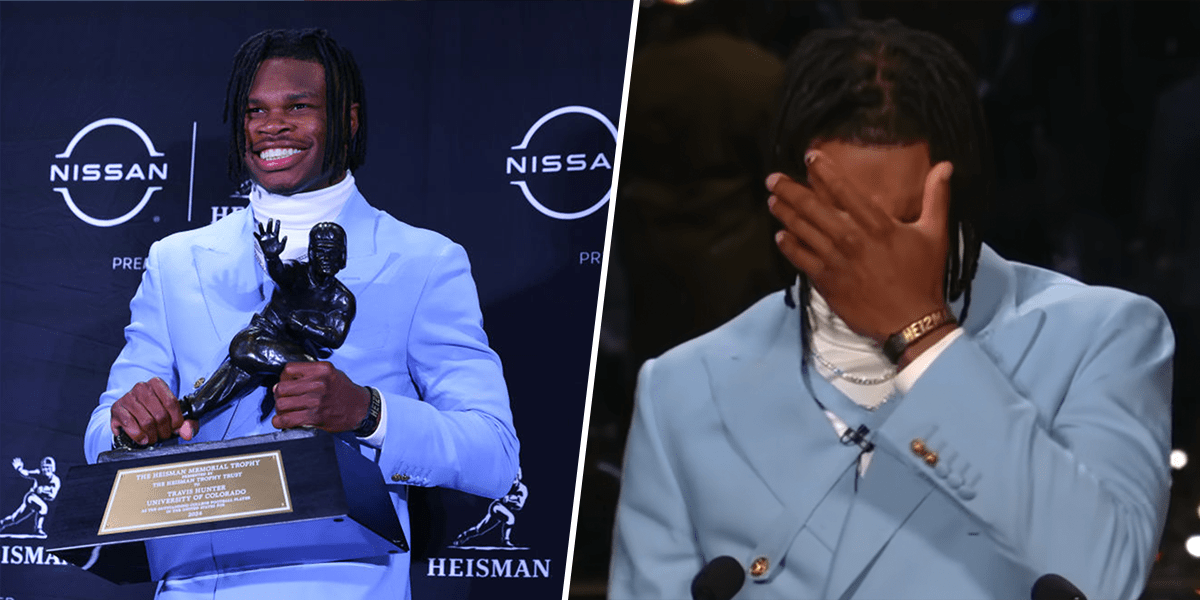 Travis Hunter brought to tears thanking his father during Heisman Trophy speech