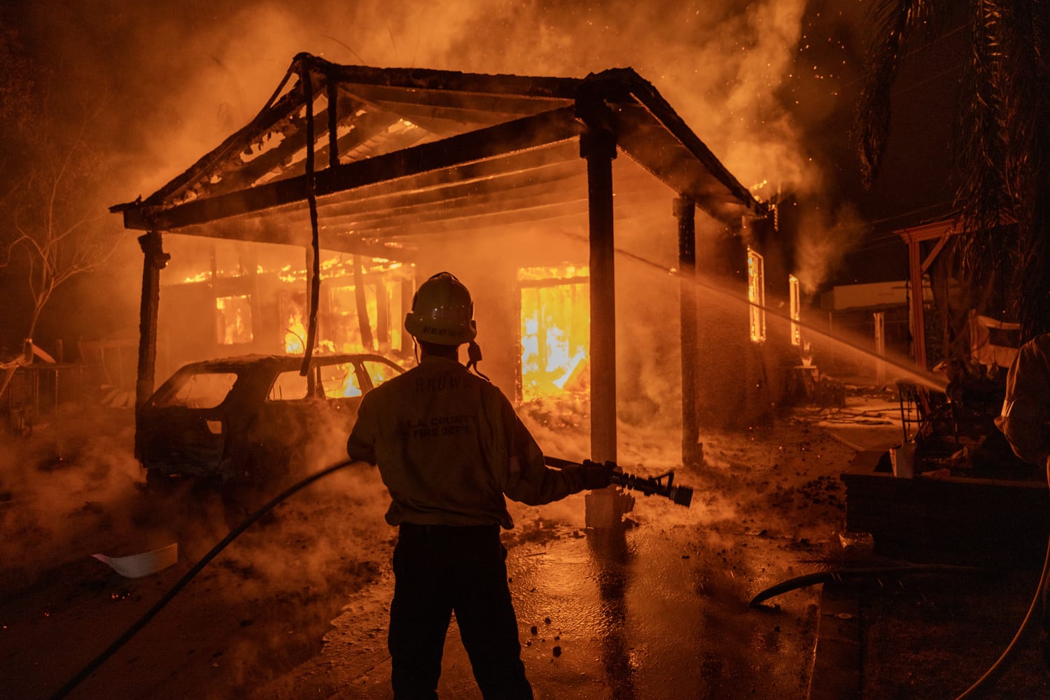 Evacuations in order as Palisades, Eaton, Hurst fires still uncontained