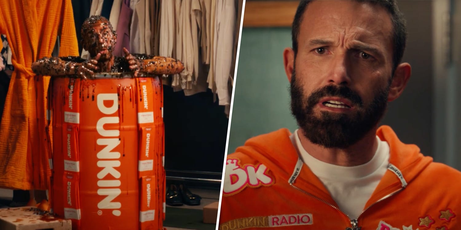 Ben Affleck joins a coffee bean-covered Jeremy Strong in wild Dunkin’ ad