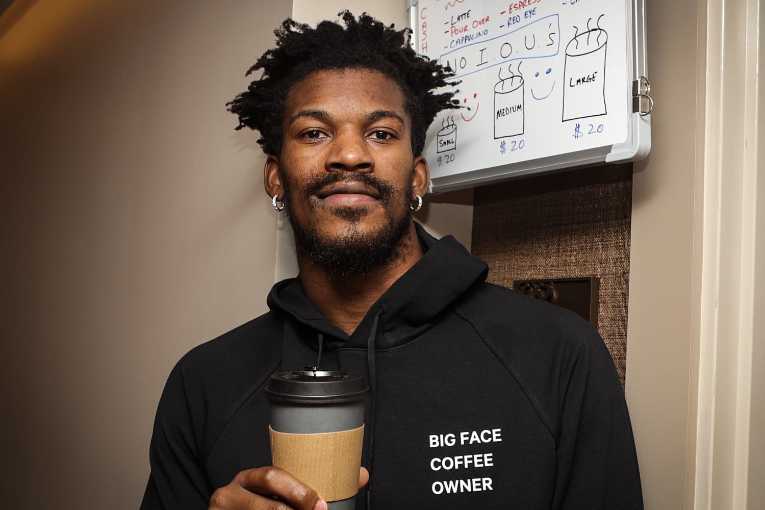 NBA Jimmy Butler BIGFACE 長袖サカシャツ 黒/白 Butler Big Big Face