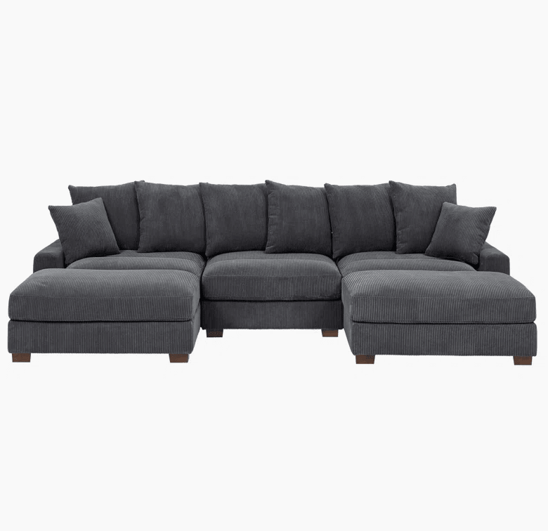 Ashira 5-Piece Corduroy Sectional Sofa