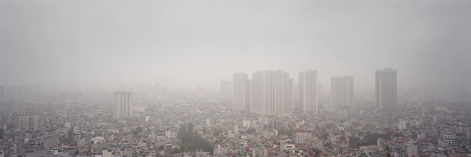 Hanoi pollution skyline concrete haze