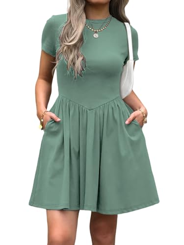 navy blue dress for baby girl Women's Cotton T-Shirt Dress with Pockets Timeless main image 0