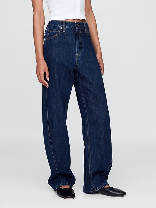 Curvy High Rise Barrel Jeans