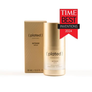 Plated Intense exosome serum recommended by dermatologists for anti-aging