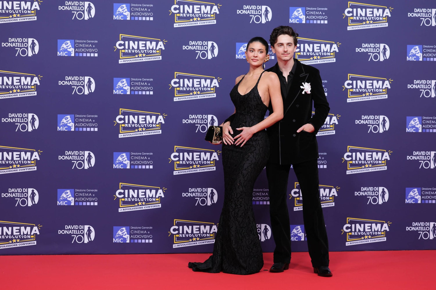 Kylie Jenner and Timothée Chalamet Make Red Carpet Debut in Rome