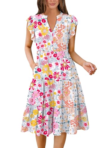 sachin and babi light blue dress Women's Casual Summer Dress | V Neck Striped Sun Dress with Pockets - Black  | Buy Now with Express International Delivery main image 0