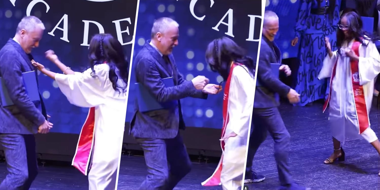 She Danced Across the Graduation Stage ... and Her Teacher Jumped Right In