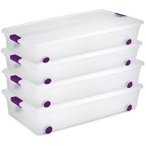 Sterilite 60-Quart ClearView Latch Wheeled Underbed Box