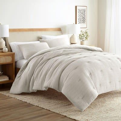 Becky Cameron Down-Alternative Waffle Textured Comforter Set