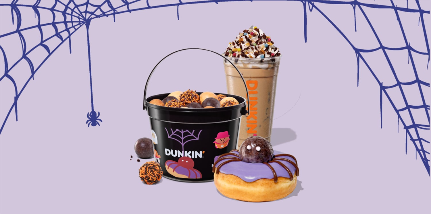 Dunkin's Halloween Menu Includes New Latte, Munchkins Bucket and Spider Donut