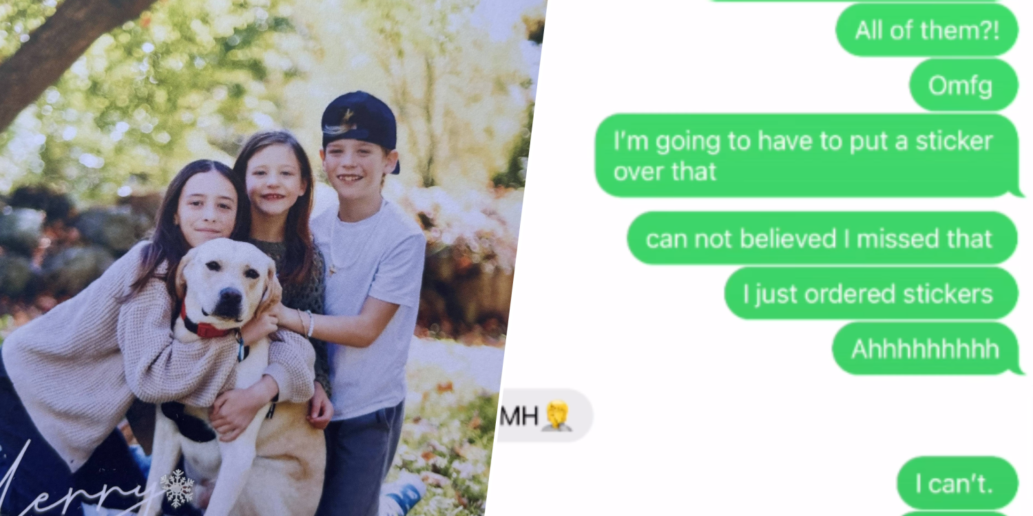 Mom Prints Family Christmas Card. Then She Gets a Frantic Text