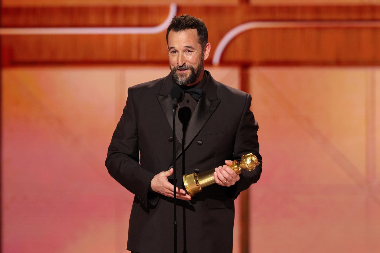 Noah Wyle Puts His Golden Globe Beside the Real Award, a Homemade 'Best Dad' Trophy