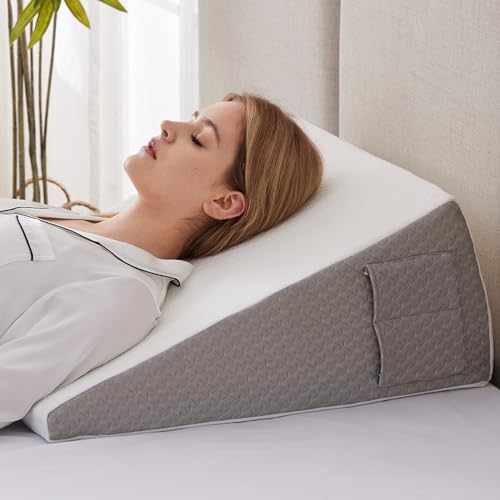 Drive Medical 10 Inch Memory Foam Bed Wedge Pillow - Folding, For Acid Reflux & Back/Neck Pain