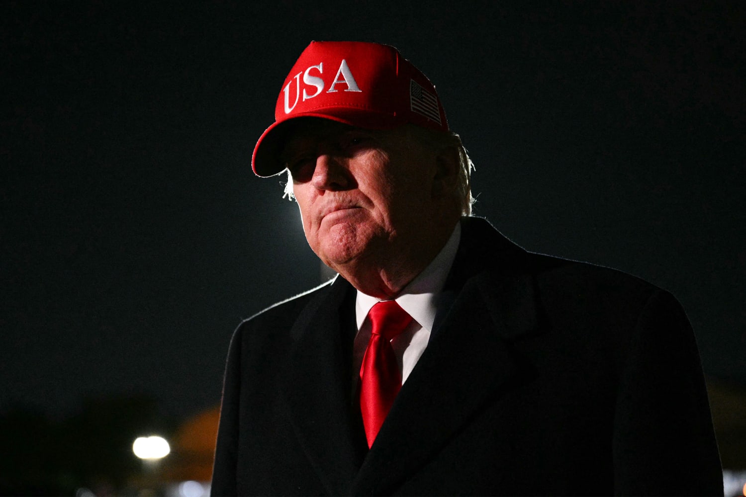 Trump speaks to press