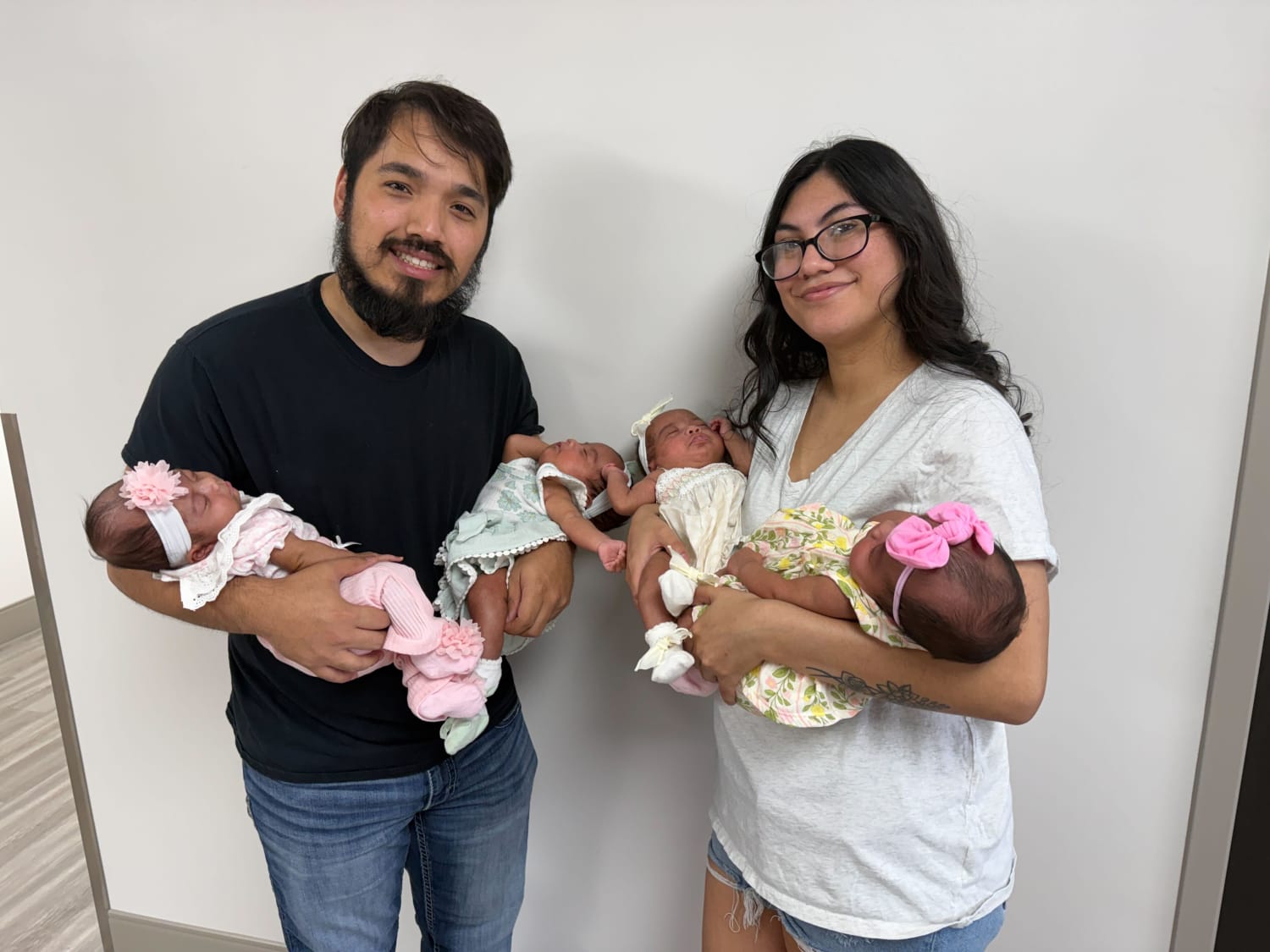 Couple Welcomes Rare Identical Quadruplets and Gives All 4 Girls Matching 'A' Names