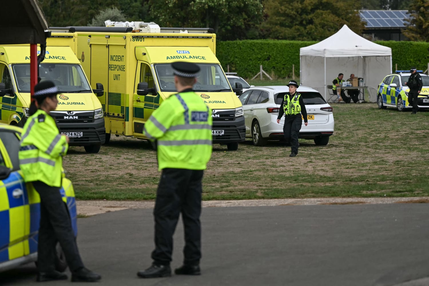 Bomb squad searching vans near U.S. air base in Britain as five men arrested on terror charge