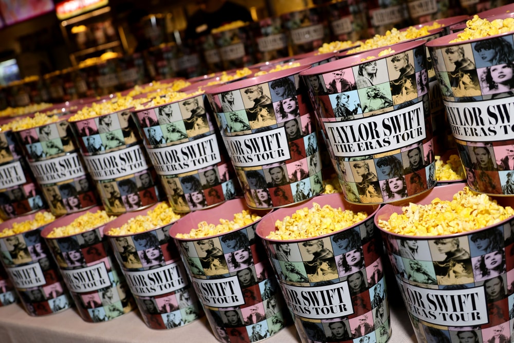 Taylor Swift: 'Eras Tour' popcorn buckets, movie merch selling on