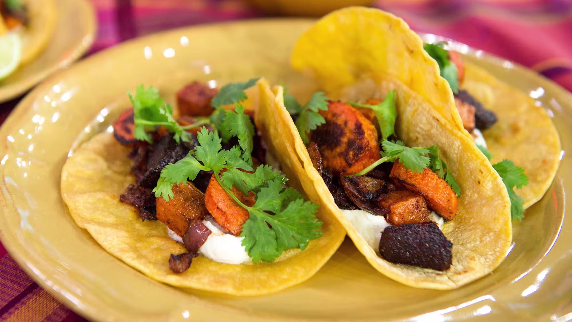 Goat Cheese Roasted Vegetable Tacos