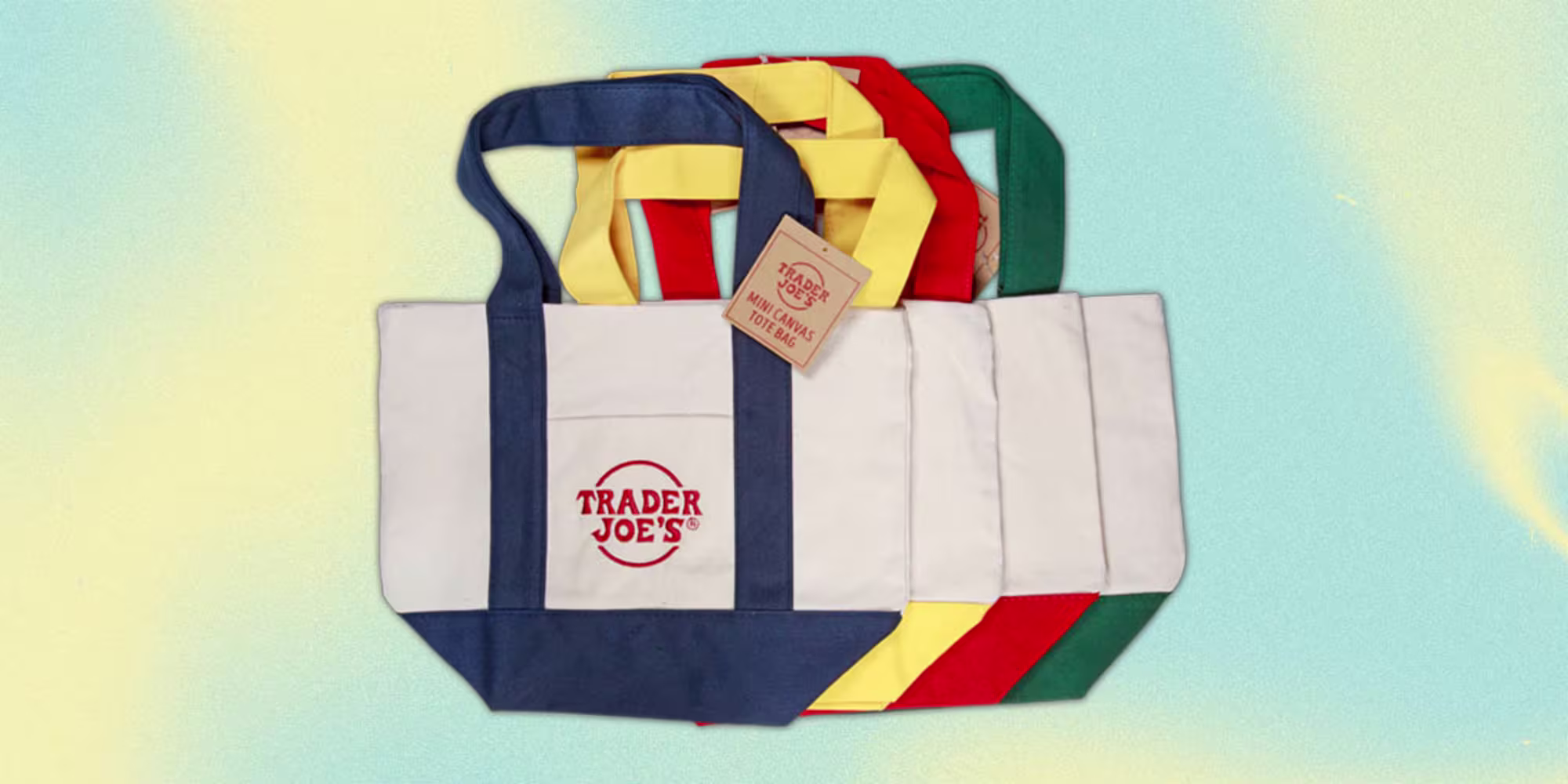 Trader Joe's viral mini canvas tote bag.