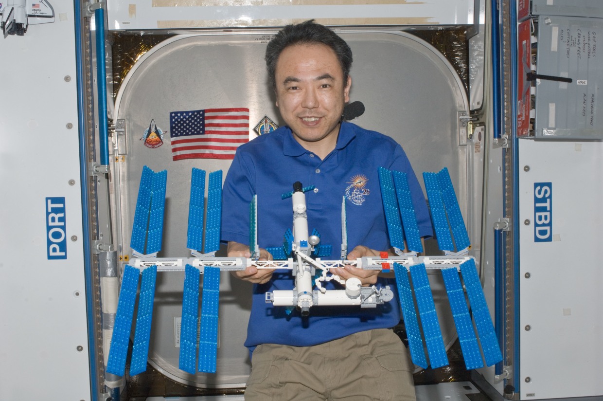 Astronaut builds LEGO space station inside real-life space station