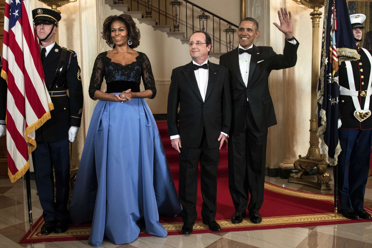 First Lady s Carolina Herrera Dress A Smash At State Dinner