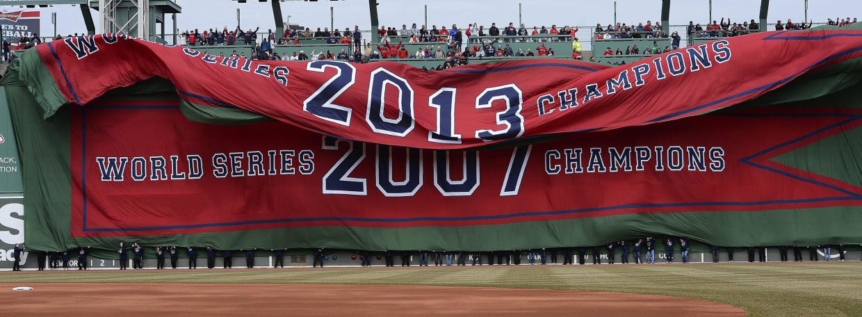 Boston Red Sox 2013 MLB World Series Champions 27 x 37 Player Vertical  Banner