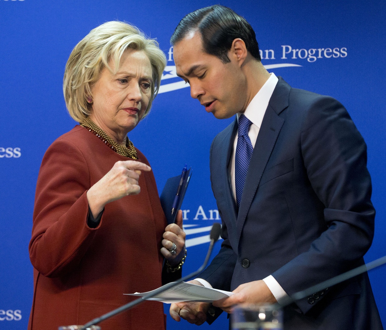 Image: Hillary Clinton, Julian Castro