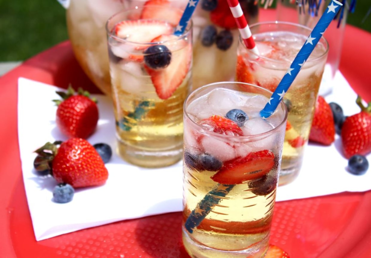 Red White & Blue Prosecco Sangria — Set the Table