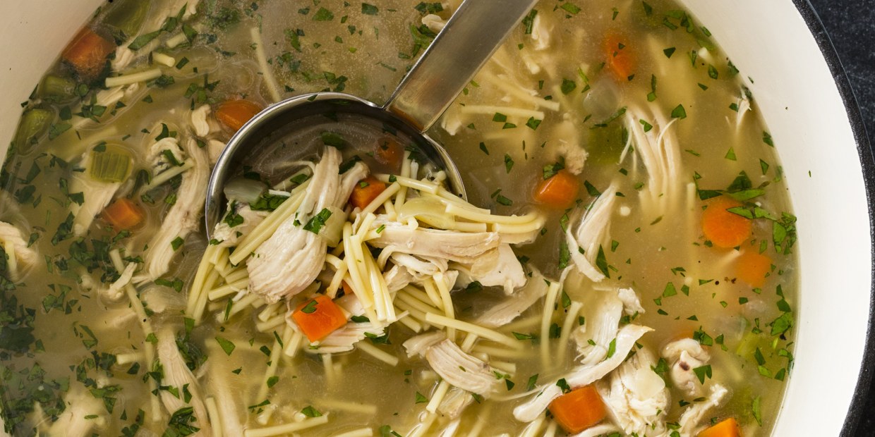 homemade chicken breast noodle soup