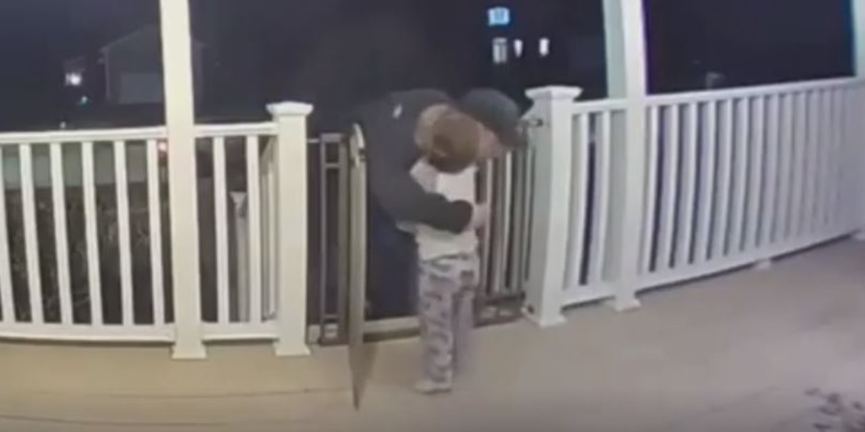 Camera captures 2-year-old hugging pizza deliveryman who recently lost a  child