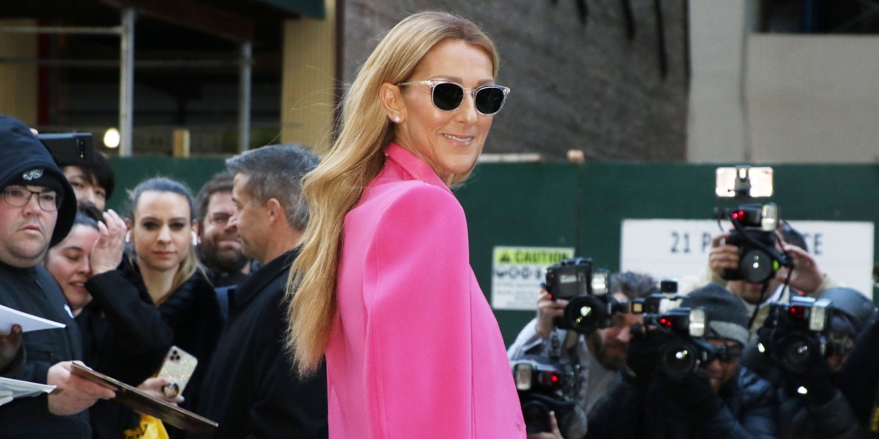 Celine Dion Makes a Splash in a Bold Hot Pink Look in NYC – Footwear News