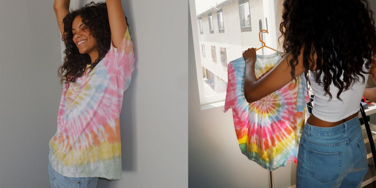 madewell tie dye t shirt dress