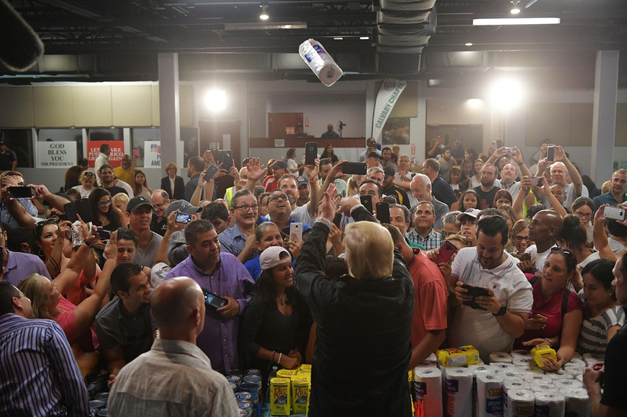 Trump Defends Throwing Paper Towels to Hurricane Survivors in Puerto Rico