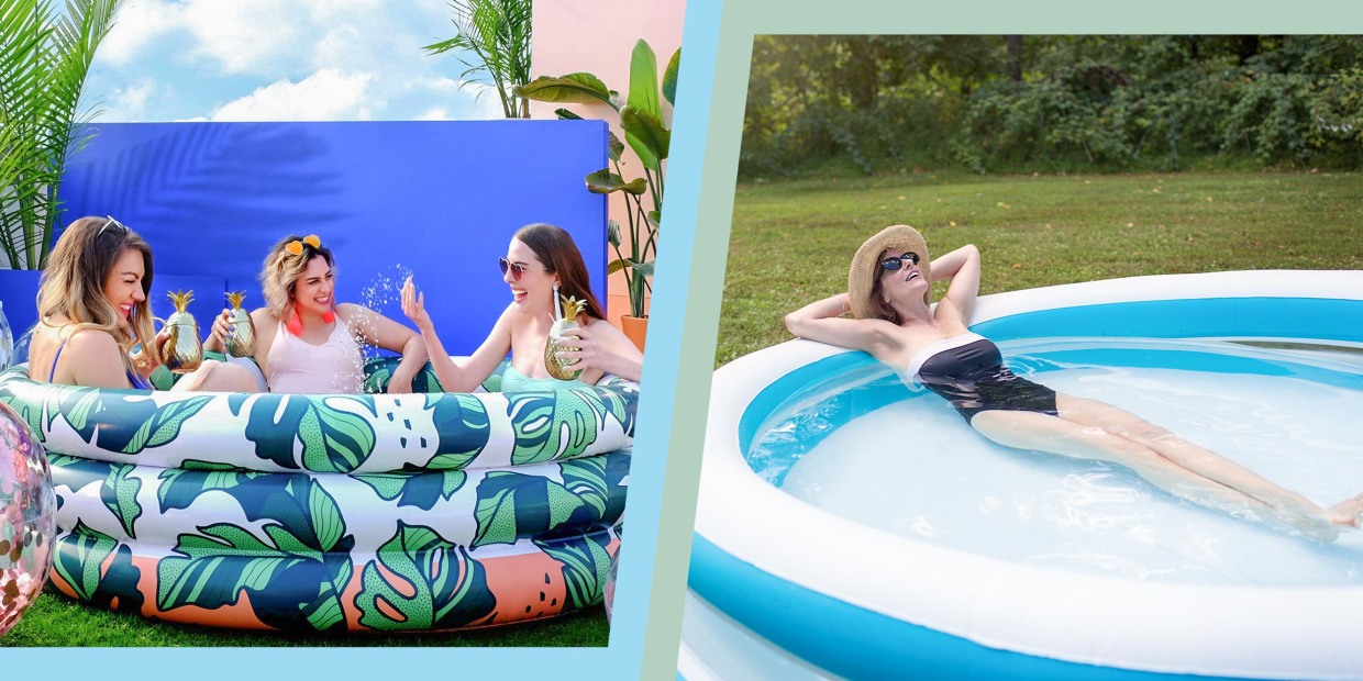 Rectangle Pool Above Ground for Backyard Electric Pump Added BRAINYS Inflatable Pool,153x77x23inch Family Full-Sized Inflatable Swimming Pool,Large Blow Up Pool for Adults and Kids Garden,Outdoor 