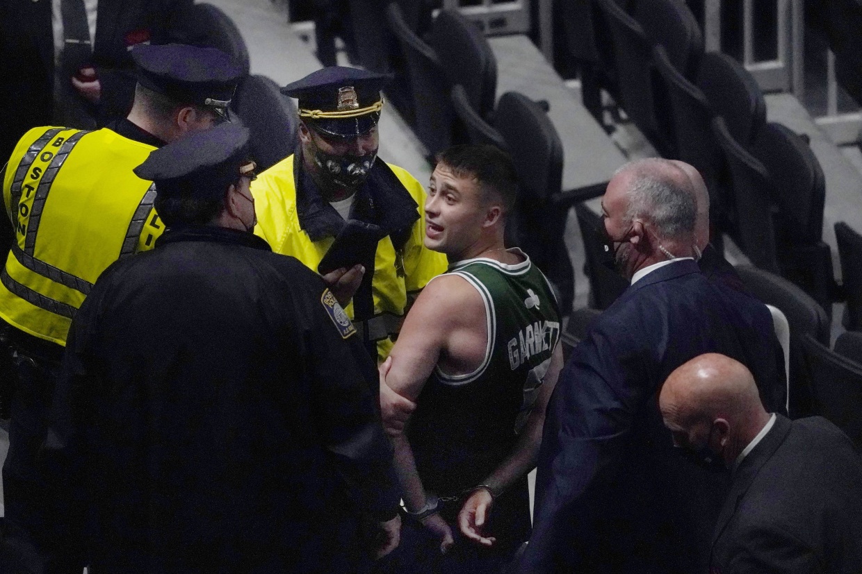 Celtics fan throws water bottle at Kyrie Irving after game, is detained -  NBC Sports