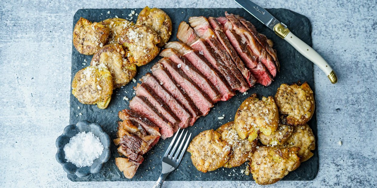 Cast Iron Steak (with garlic herb butter) - A Pinch of Healthy