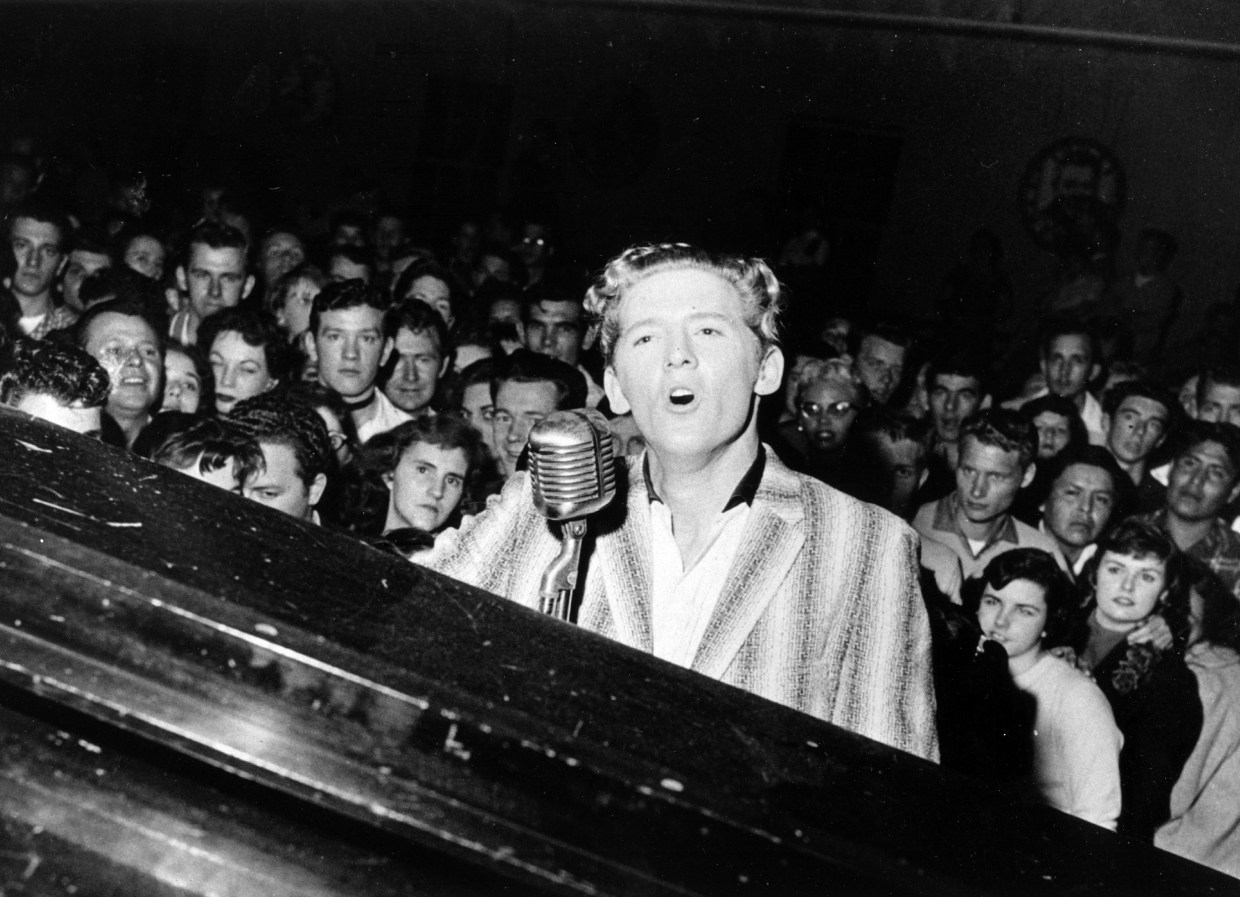 Jerry Lee Lewis during a concert in 1960