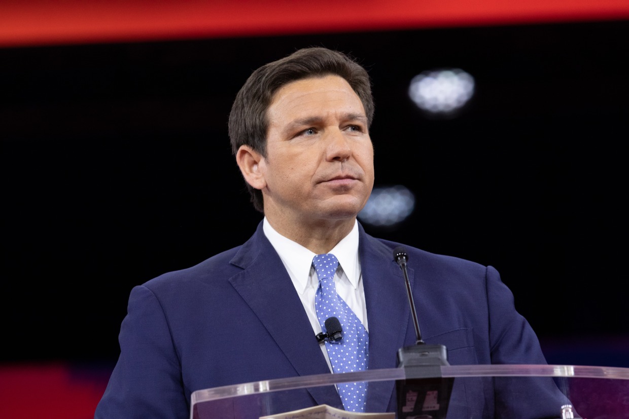Florida governor Ron DeSantis speaks during the Conservative Political Action Conference (CPAC) in Orlando, Fla. on Feb. 24.