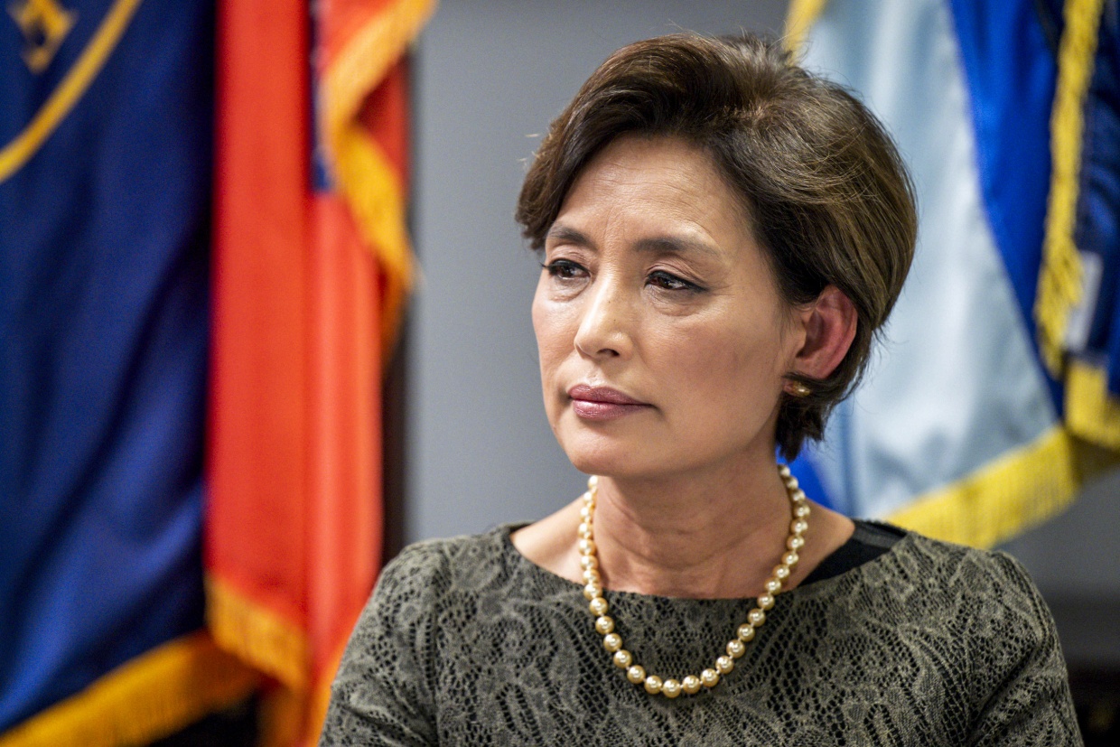 Rep. Young Kim, R-Calif., hosts a human trafficking task force at her Orange County office in Placentia, Calif., on March 21, 2022.