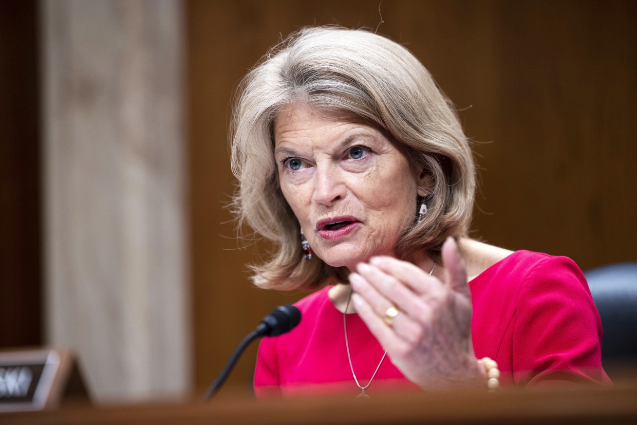Sen. Lisa Murkowski, R-Alaska, speaks during a Senate Appropriations Subcommittee on Interior, Environment, and Related Agencies hearing on Capitol Hill, on May 18, 2022.