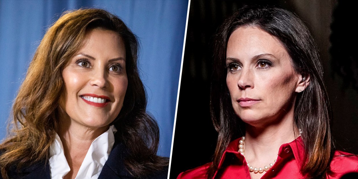Michigan Gov. Gretchen Whitmer; Republican gubernatorial candidate Tudor Dixon.