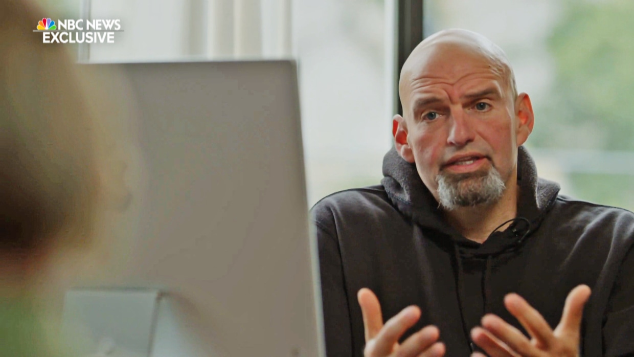 John Fetterman during an interview with NBC News.