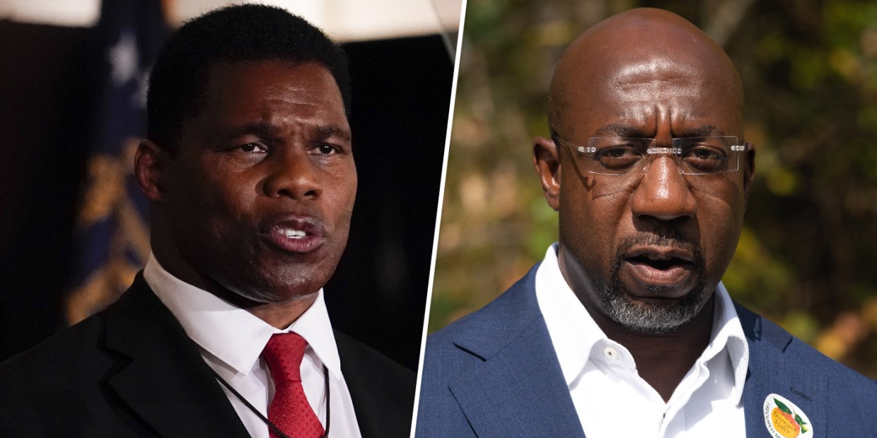 Herschel Walker and Raphael Warnock
